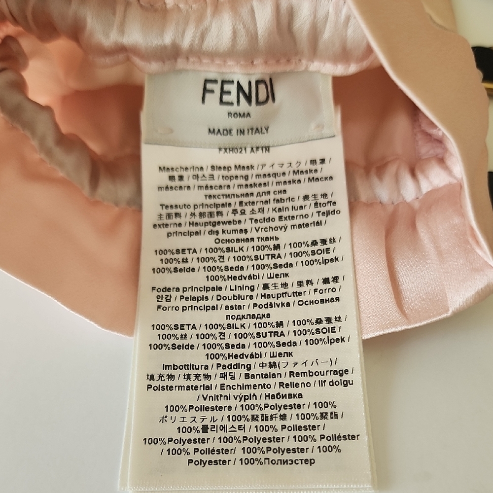 Fendi Pink Blush Silk Sleep Mask - Picture 6 of 6